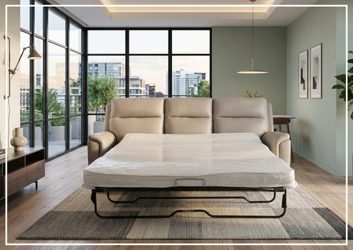 Klaussner Arvello Leather Match 3 Seater Queen Sleeper Sofa-Sofabed