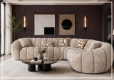 Klaussner Bellavero Fabric Sectional Sofa with Channel Tufted Seat-SofaBed