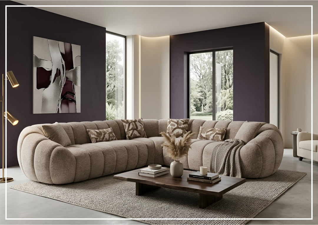Klaussner Bellavero Fabric Sectional Sofa with Channel Tufted Seat-SofaBed