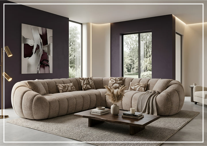 Klaussner Bellavero Fabric Sectional Sofa with Channel Tufted Seat-SofaBed