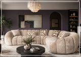 Klaussner Bellavero Fabric Sectional Sofa with Channel Tufted Seat-SofaBed