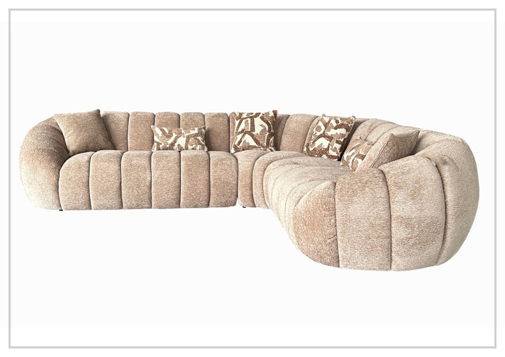Klaussner Bellavero Fabric Sectional Sofa with Channel Tufted Seat-SofaBed