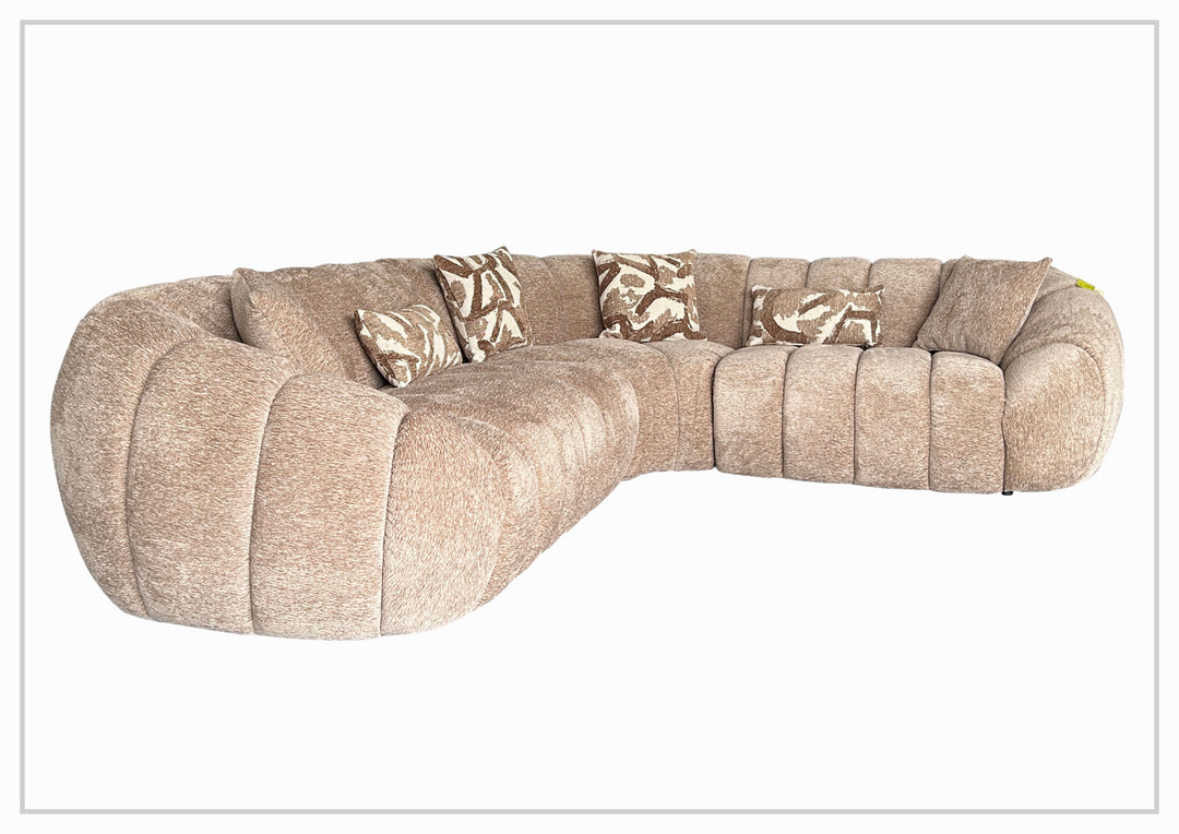 Klaussner Bellavero Fabric Sectional Sofa with Channel Tufted Seat-SofaBed