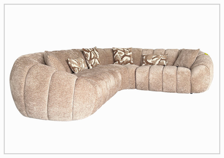 Klaussner Bellavero Fabric Sectional Sofa with Channel Tufted Seat-SofaBed