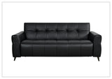 Klaussner Brantley Black Faux Leather Queen Sleeper Sofa with Padded Track Arms-SofaBed