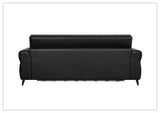 Klaussner Brantley Black Faux Leather Queen Sleeper Sofa with Padded Track Arms-SofaBed