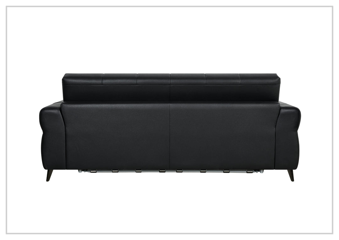 Klaussner Brantley Black Faux Leather Queen Sleeper Sofa with Padded Track Arms-SofaBed