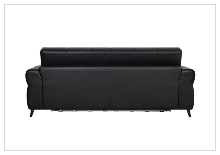 Klaussner Brantley Black Faux Leather Queen Sleeper Sofa with Padded Track Arms-SofaBed