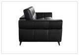 Klaussner Brantley Black Faux Leather Queen Sleeper Sofa with Padded Track Arms-SofaBed