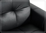 Klaussner Brantley Black Faux Leather Queen Sleeper Sofa with Padded Track Arms-SofaBed