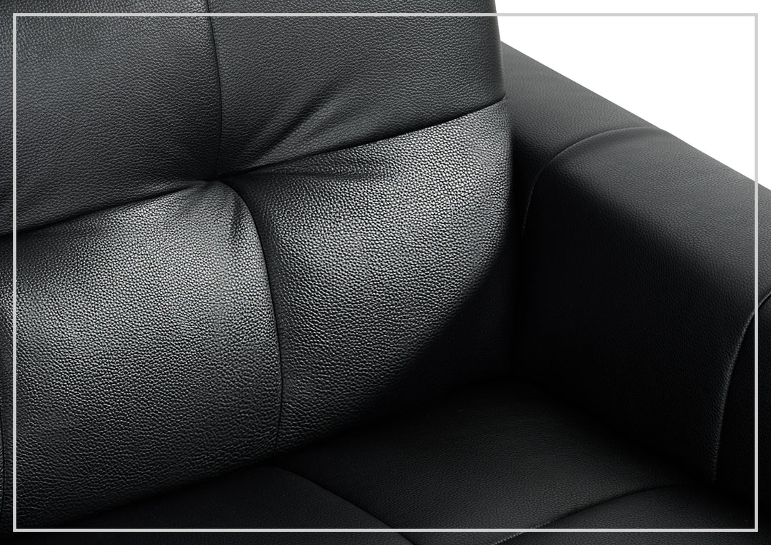 Klaussner Brantley Black Faux Leather Queen Sleeper Sofa with Padded Track Arms-SofaBed