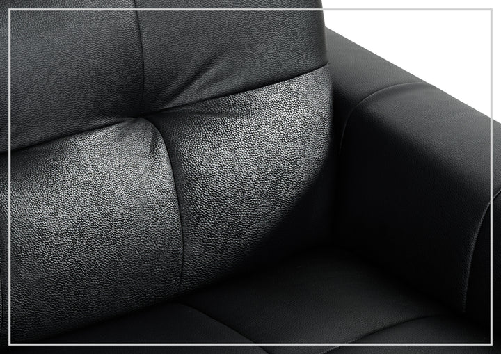 Klaussner Brantley Black Faux Leather Queen Sleeper Sofa with Padded Track Arms-SofaBed