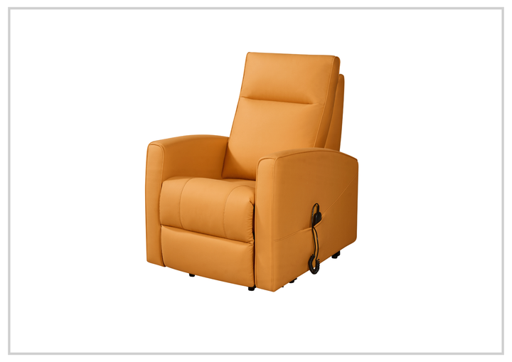 Klaussner Calessin Chestnut Orange Leather Recliner Lift Chair