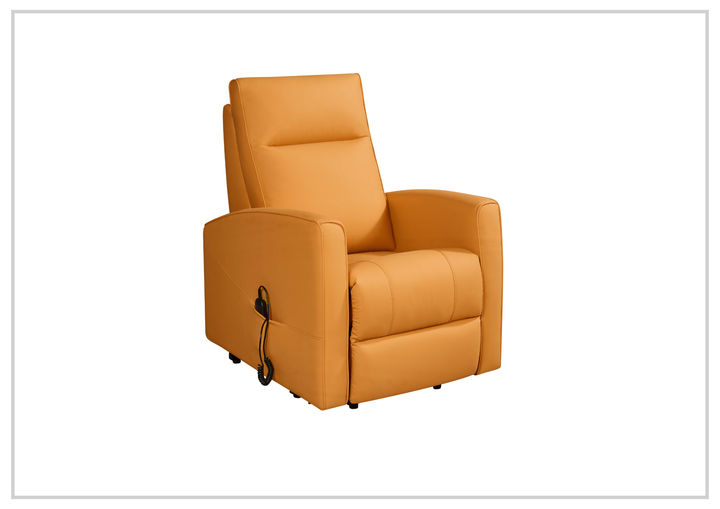 Klaussner Calessin Chestnut Orange Leather Recliner Lift Chair
