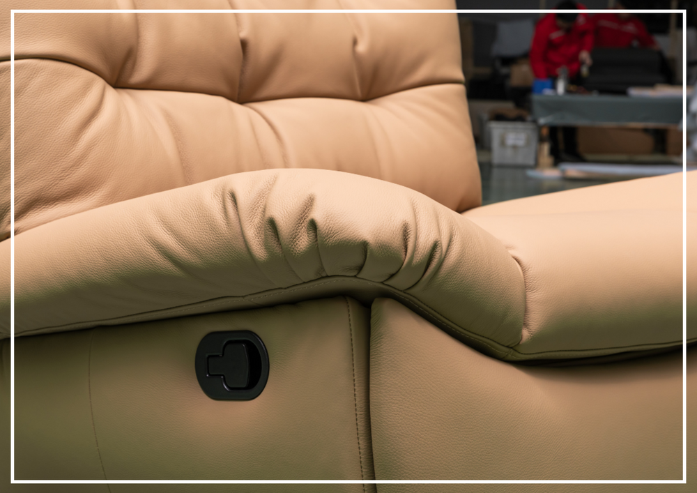 Klaussner Celina Swivel Glider Leather Manual Recliner with Cushion Arms-Sofabed