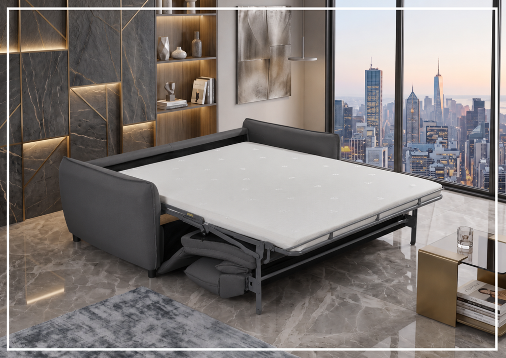 Klaussner Cortland Queen Sleeper Sofa with Foam Mattress- Sofabed