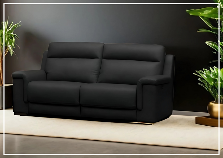 Klaussner Delano Black Power Recliner Sofa With USB Port-Sofabed