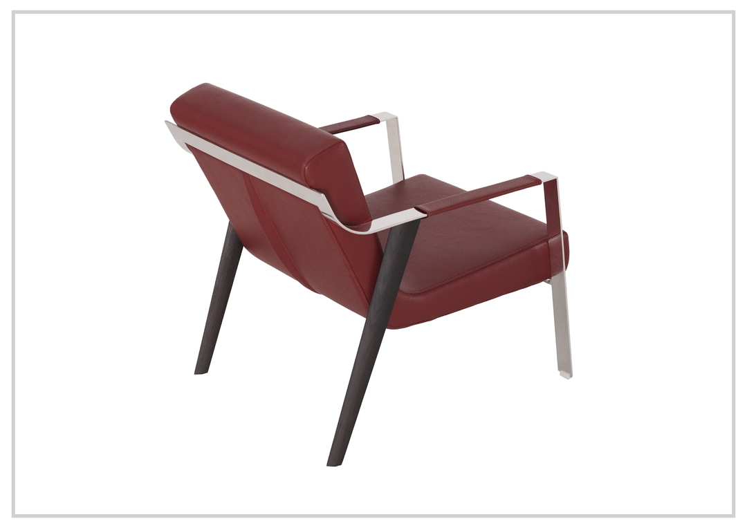Eleganza Red Lounge Chair | Leather | Metal Legs | Klaussner-Sofabed