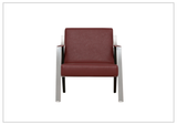 Eleganza Red Lounge Chair | Leather | Metal Legs | Klaussner-Sofabed