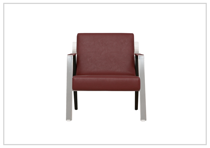 Eleganza Red Lounge Chair | Leather | Metal Legs | Klaussner-Sofabed