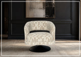 Klaussner Fallon Geometric Fabric Swivel Barrel Chair