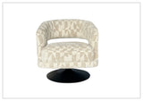 Klaussner Fallon Geometric Fabric Swivel Barrel Chair