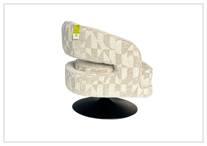 Klaussner Fallon Geometric Fabric Swivel Barrel Chair