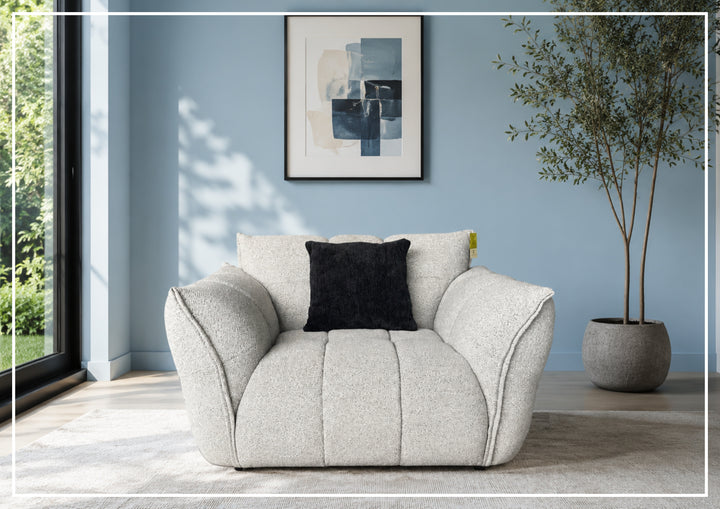 Klaussner Faviano Fabric Curved Chair with Soft Sculpted Arms-SofaBed