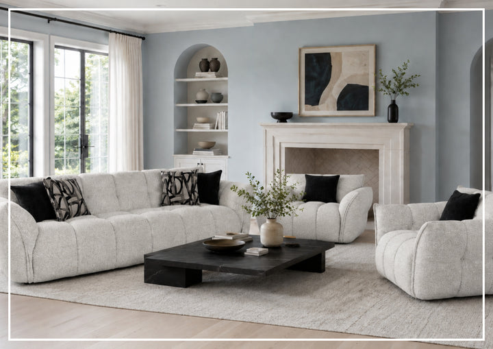 Klaussner Faviano Fabric Curved Sofa with Soft Sculpted Arms