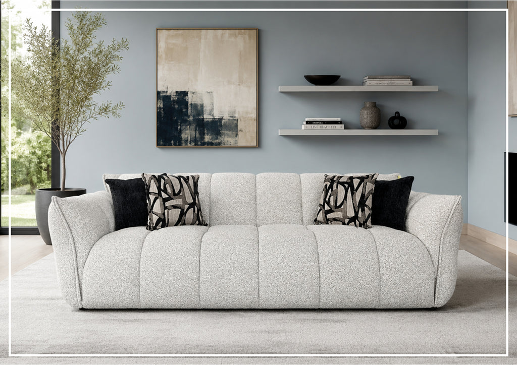 Klaussner Faviano Fabric Curved Sofa with Soft Sculpted Arms