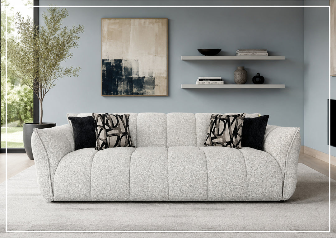 Klaussner Faviano Fabric Curved Sofa with Soft Sculpted Arms