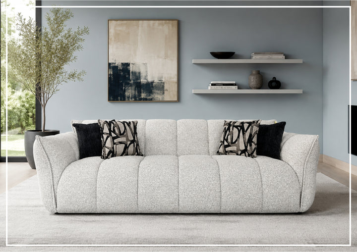Klaussner Faviano Fabric Curved Sofa with Soft Sculpted Arms