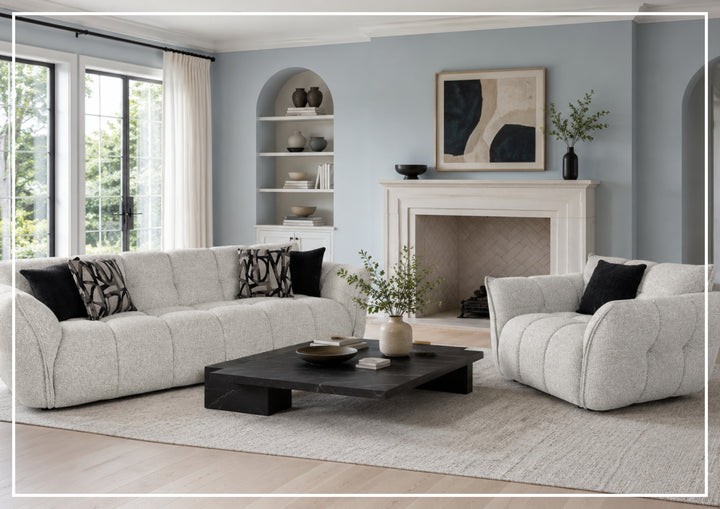 Klaussner Faviano Fabric Curved Sofa with Soft Sculpted Arms