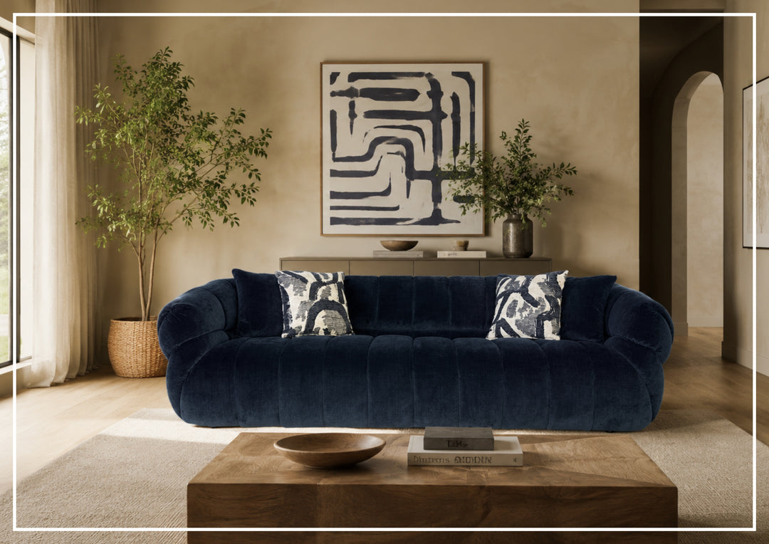 Klaussner Ferrara Fabric Channel Tufted Sofa with Round Arms-SofaBed