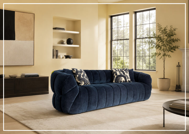Klaussner Ferrara Fabric Channel Tufted Sofa with Round Arms-SofaBed