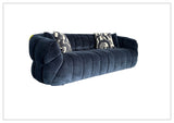 Klaussner Ferrara Fabric Channel Tufted Sofa with Round Arms-SofaBed