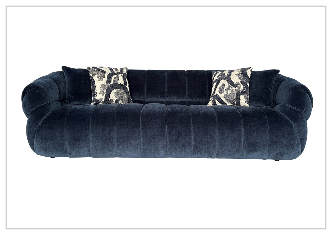 Klaussner Ferrara Fabric Channel Tufted Sofa with Round Arms-SofaBed