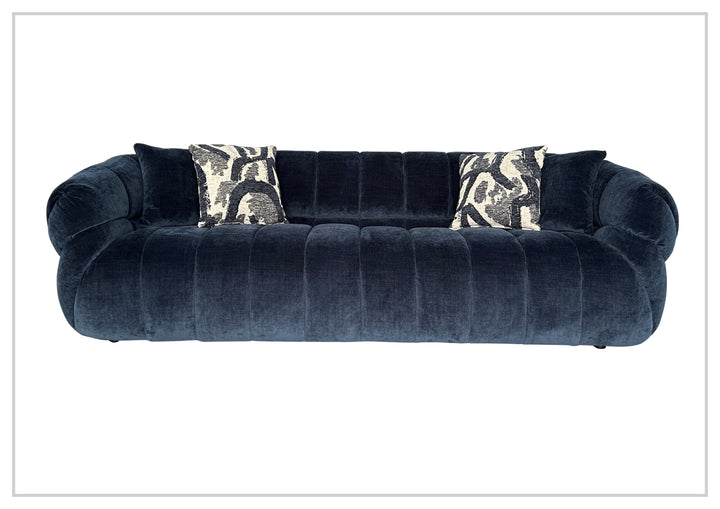 Klaussner Ferrara Fabric Channel Tufted Sofa with Round Arms-SofaBed