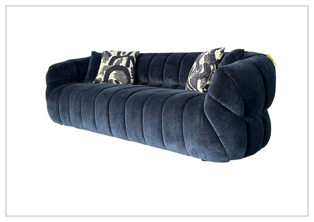 Klaussner Ferrara Fabric Channel Tufted Sofa with Round Arms-SofaBed