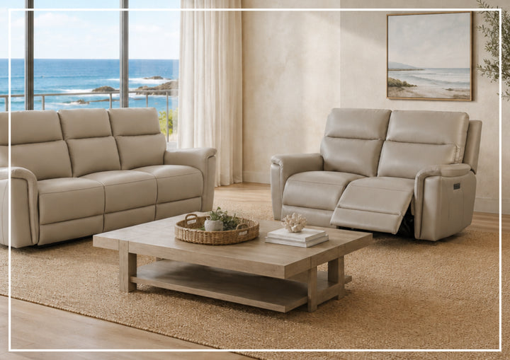 Klaussner Geneva Leather Match Power Reclining Living Room Set-Sofabed