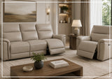 Klaussner Geneva Leather Match Power Reclining Living Room Set-Sofabed