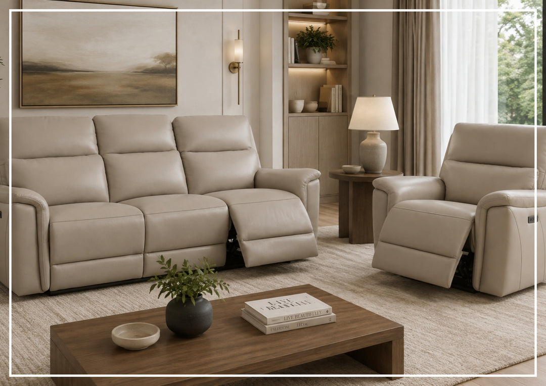 Klaussner Geneva Leather Match Power Reclining Living Room Set-Sofabed