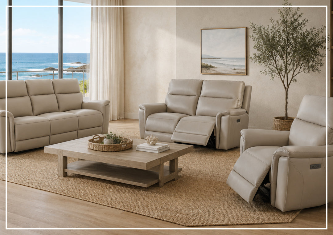 Klaussner Geneva Leather Match Power Reclining Living Room Set-Sofabed