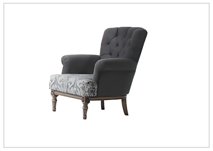 Klaussner Helios Tufted Back Gray Fabric Chair