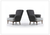 Klaussner Helios Tufted Back Gray Fabric Chair