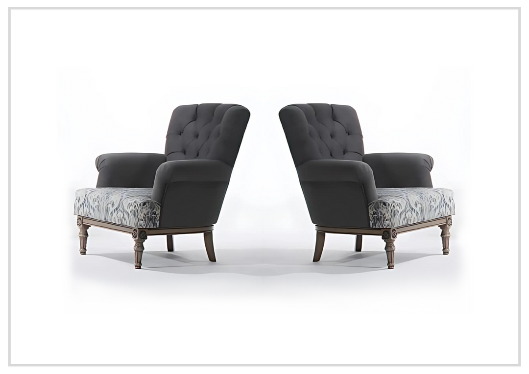 Klaussner Helios Tufted Back Gray Fabric Chair