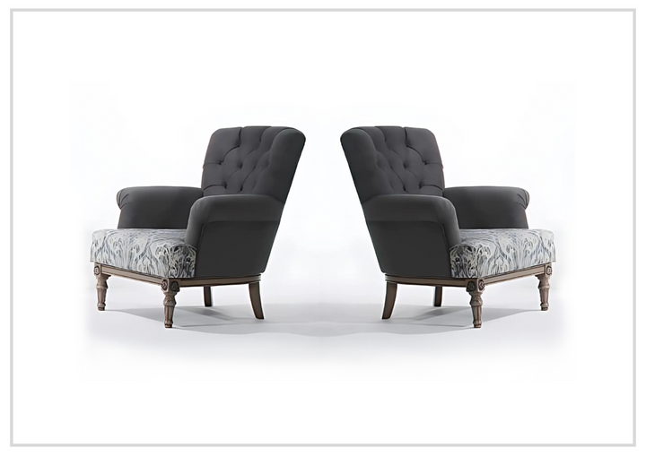 Klaussner Helios Tufted Back Gray Fabric Chair