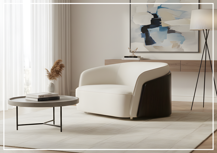 Klaussner Ivano Glossy Fabric Lounge Chair In Off-White