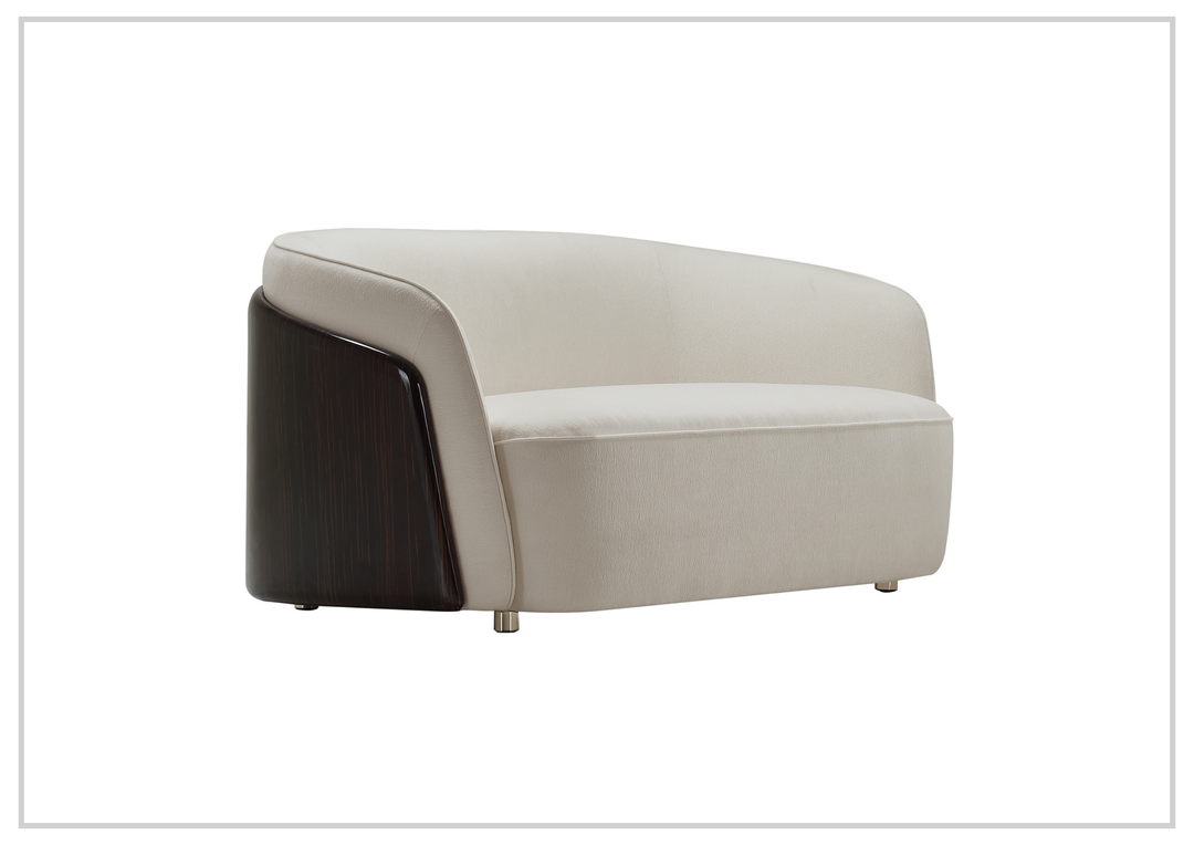 Klaussner Ivano Glossy Fabric Lounge Chair In Off-White