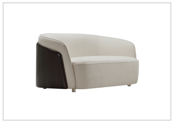 Klaussner Ivano Glossy Fabric Lounge Chair In Off-White